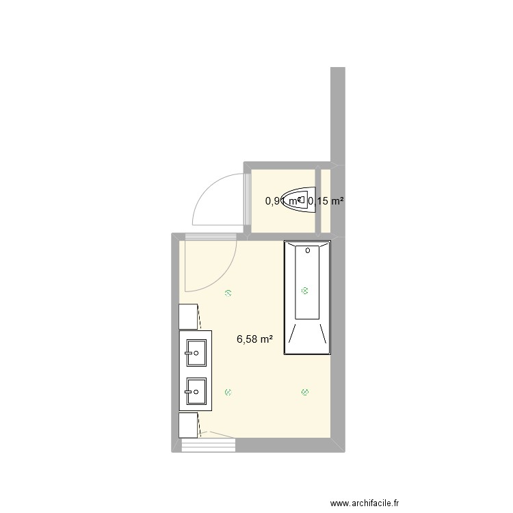 salle de bain RDC. Plan de 0 pièce et 0 m2