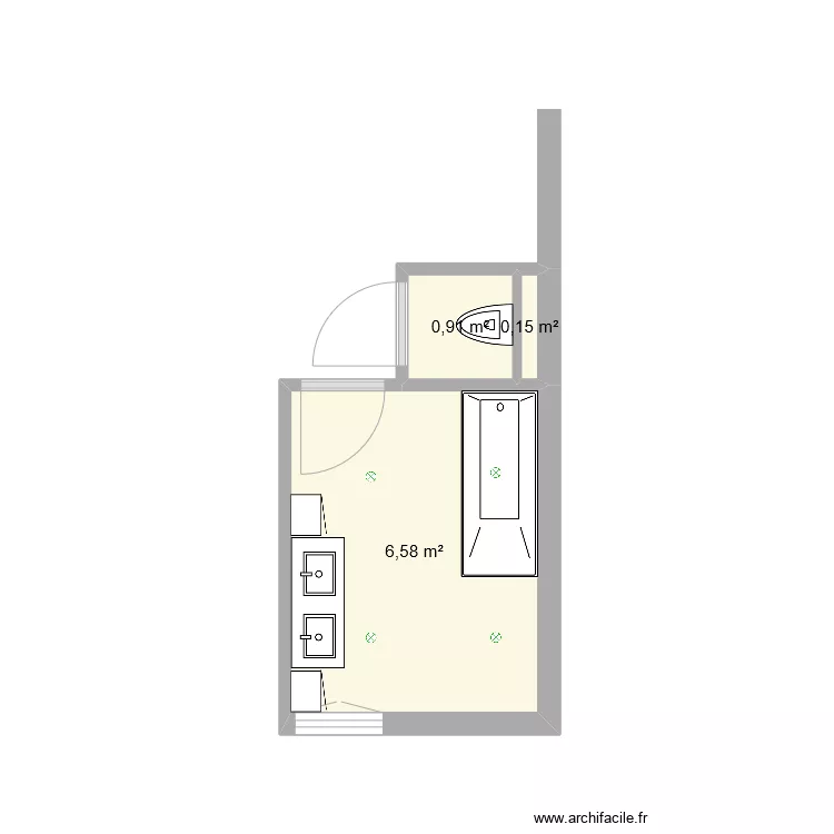 salle de bain RDC. Plan de 