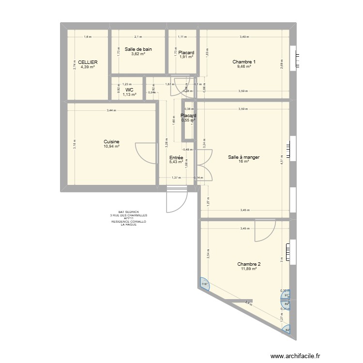 BAT SEDRICK APP11. Plan de 0 pièce et 0 m2