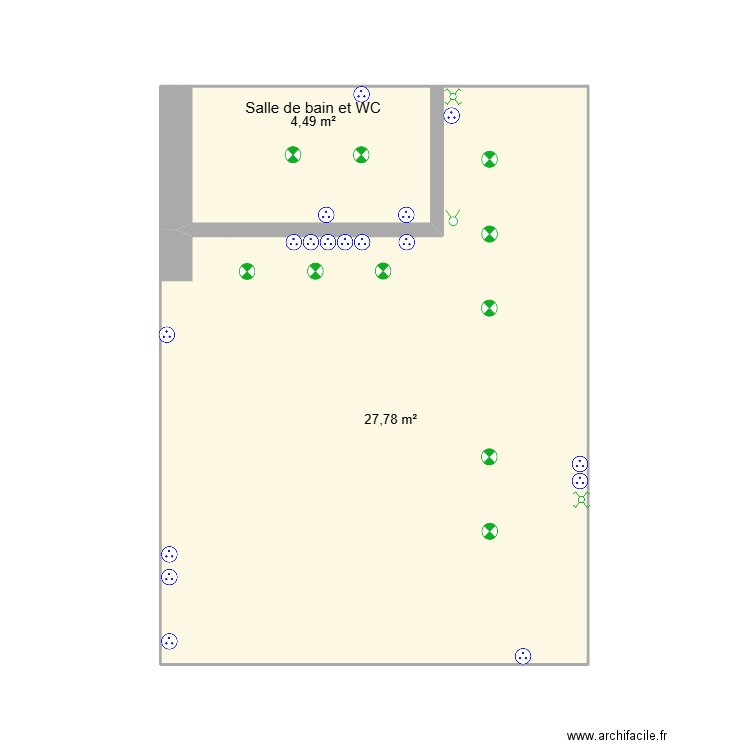 Carnot meubles. Plan de 2 pièces et 32 m2