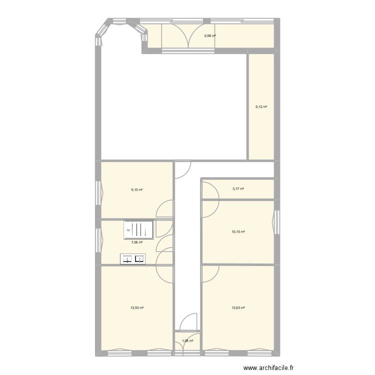 castel vanilla. Plan de 9 pièces et 71 m2