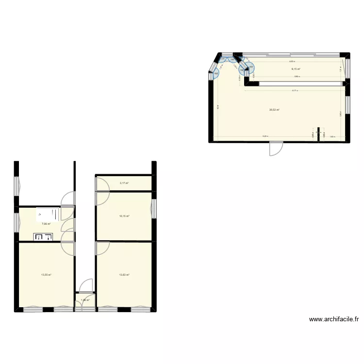 castel vanilla. Plan de 8 pièces et 88 m²