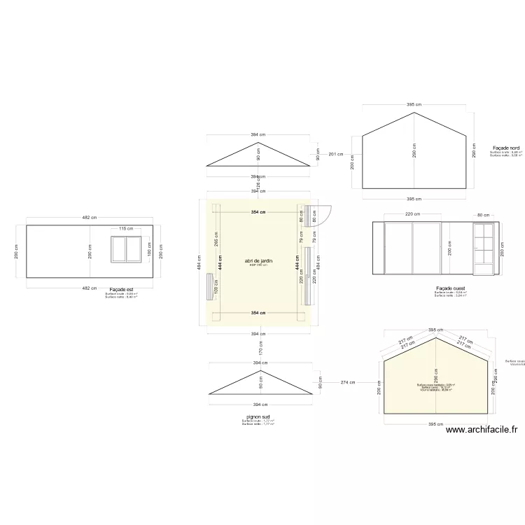 abri de jardin. Plan de abri de jardin. Plan de