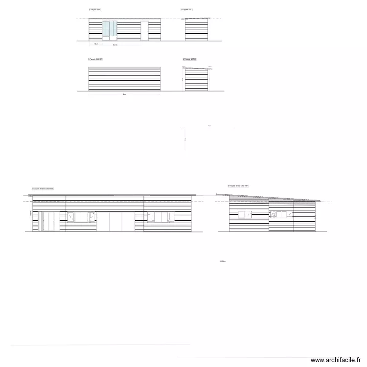 Plan facade abri jardin. Plan de 