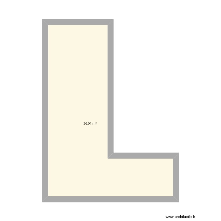 Chambre. Plan de 1 pièce et 27 m2