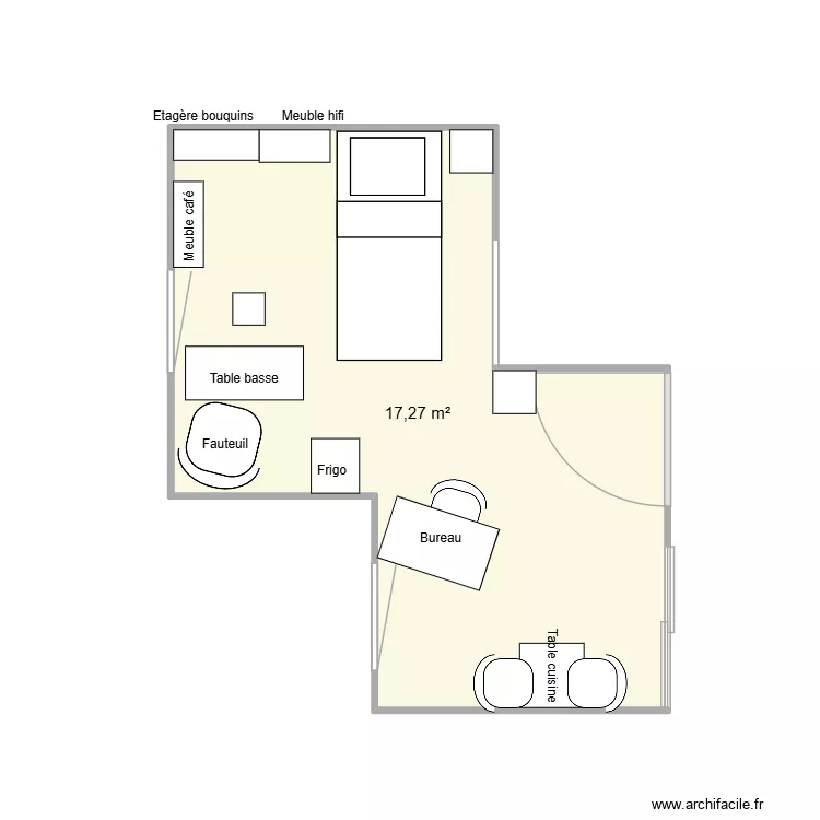 Chambre MAM 2. Plan de 1  et 17 m²