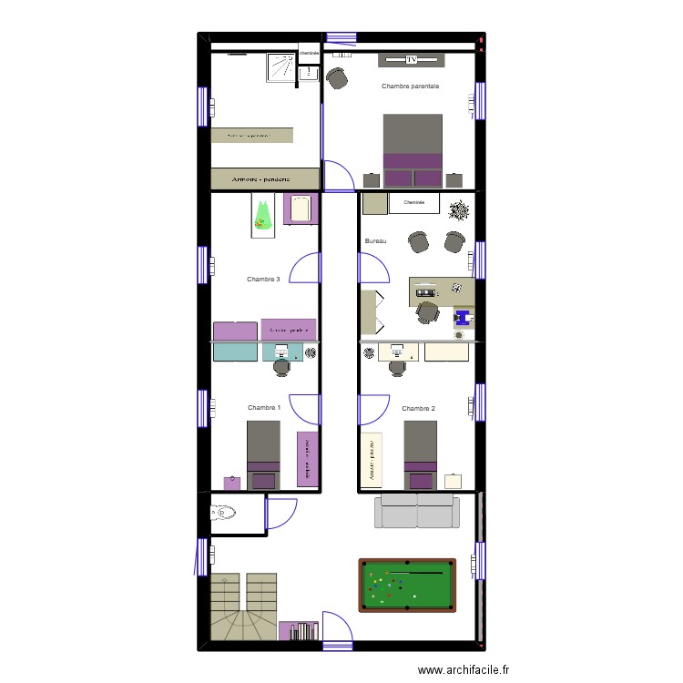 Quentin 2eme neuble. Plan de 11 pièces et 113 m2