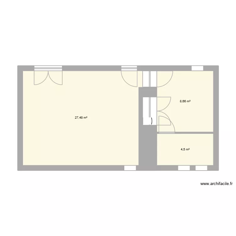 instalation. Plan de 3  et 41 m²