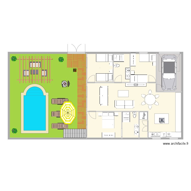 maison 100m2. Plan de 7 pièces et 183 m2