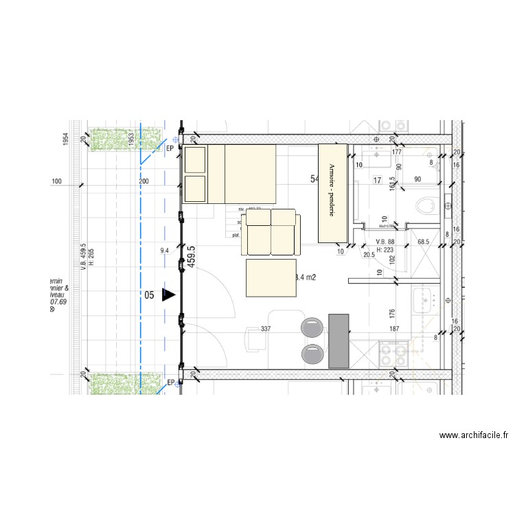 Studio Vufflens La Ville V2. Plan de 0 pièce et 0 m2