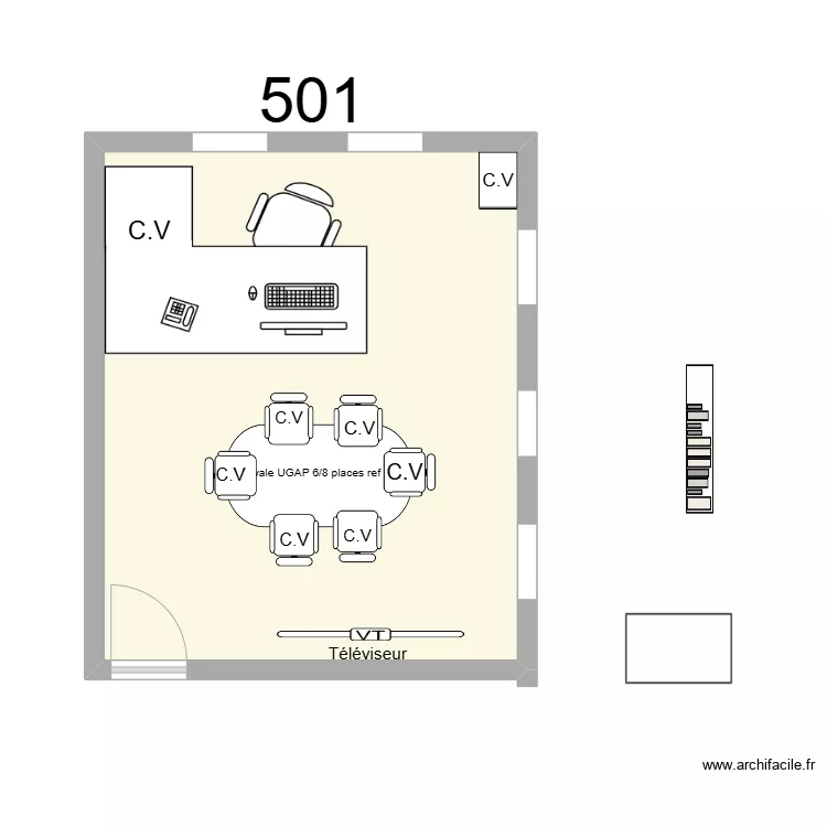 Bureau 501 - V.CARR&Eacute; V3. Plan de 