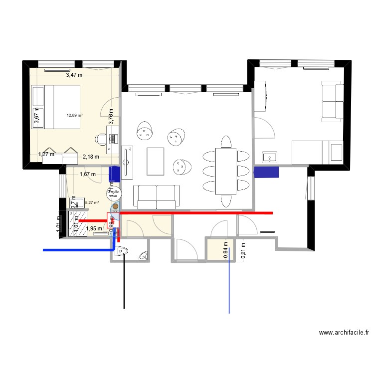 La Baule 1. Plan de 4 pièces et 21 m2