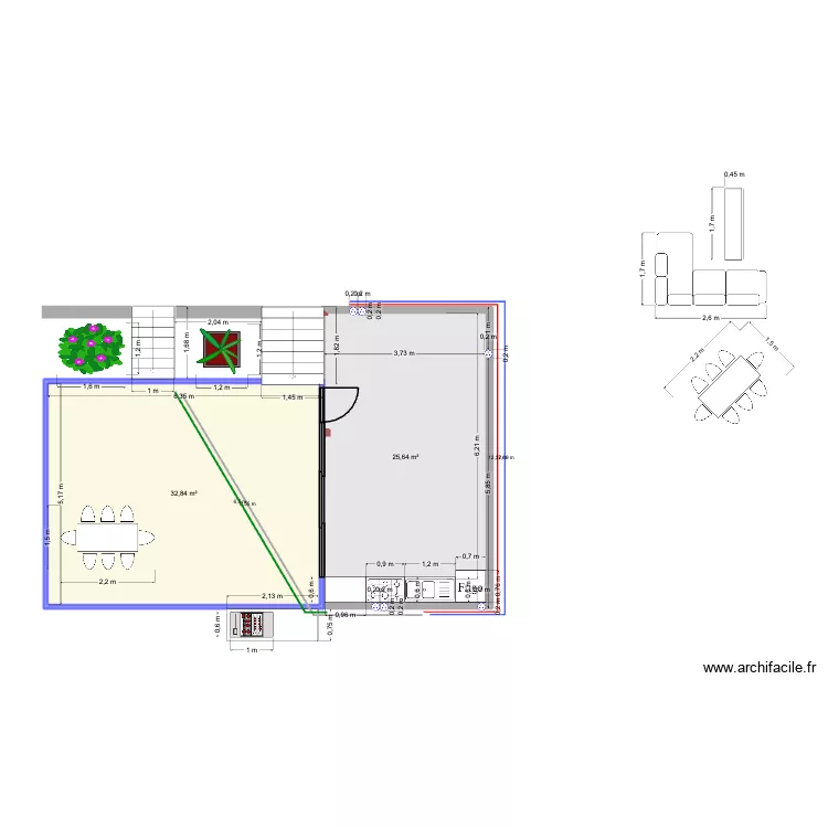 PLANABRISJARDIN. Plan de 2  et 58 m²