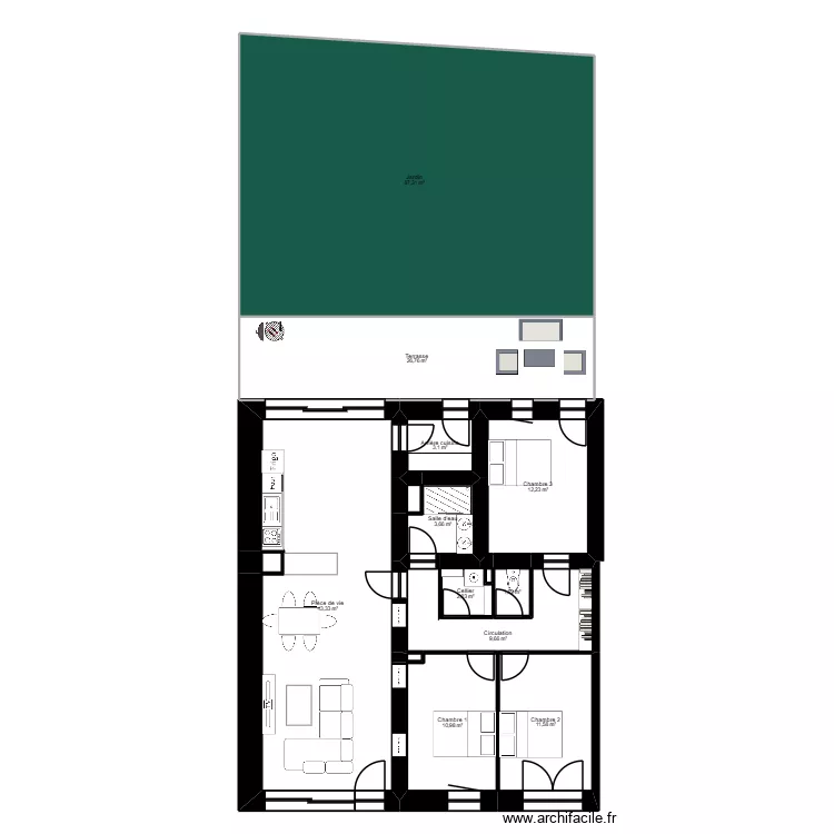 Montaugier - LOTS. Plan de 70  et 1105 m²