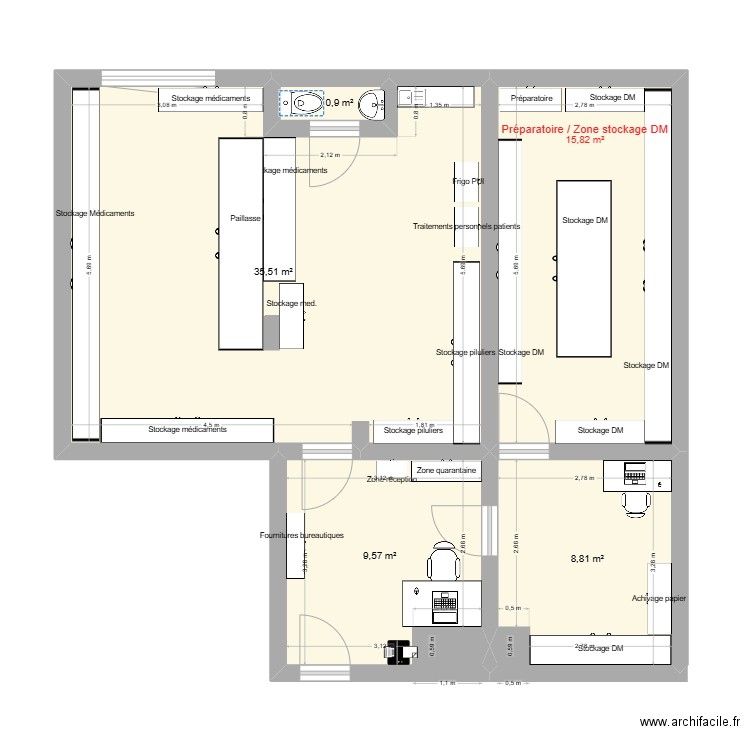 pui v4. Plan de 5 pièces et 71 m2