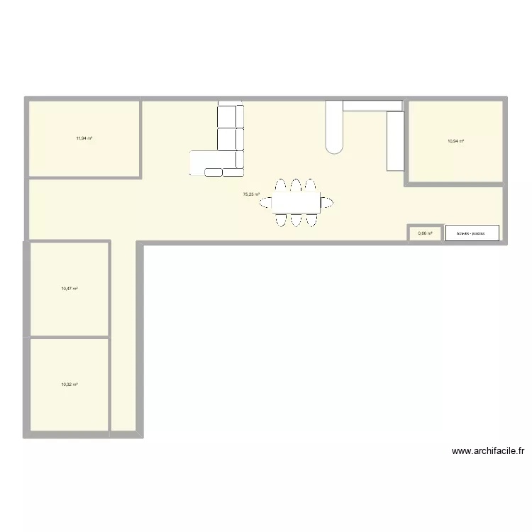 house. Plan de 6  et 120 m²