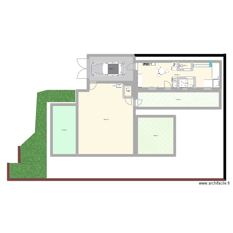 terrain + Maissonette malakoff. Plan de 9 pièces et 155 m2