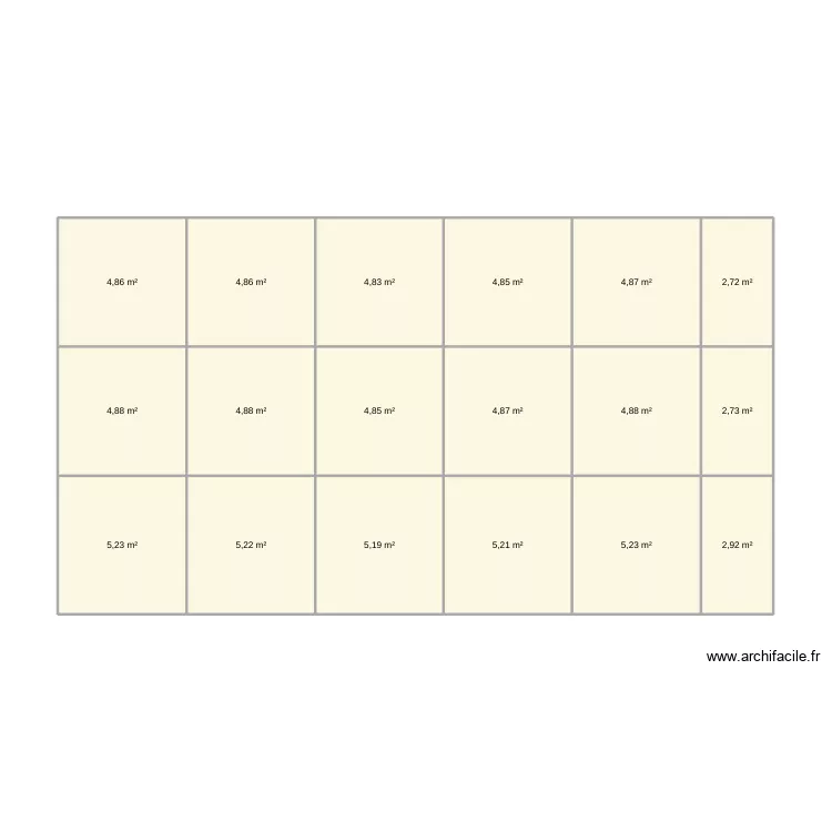 damien la riposte. Plan de 18 pièces et 83 m²