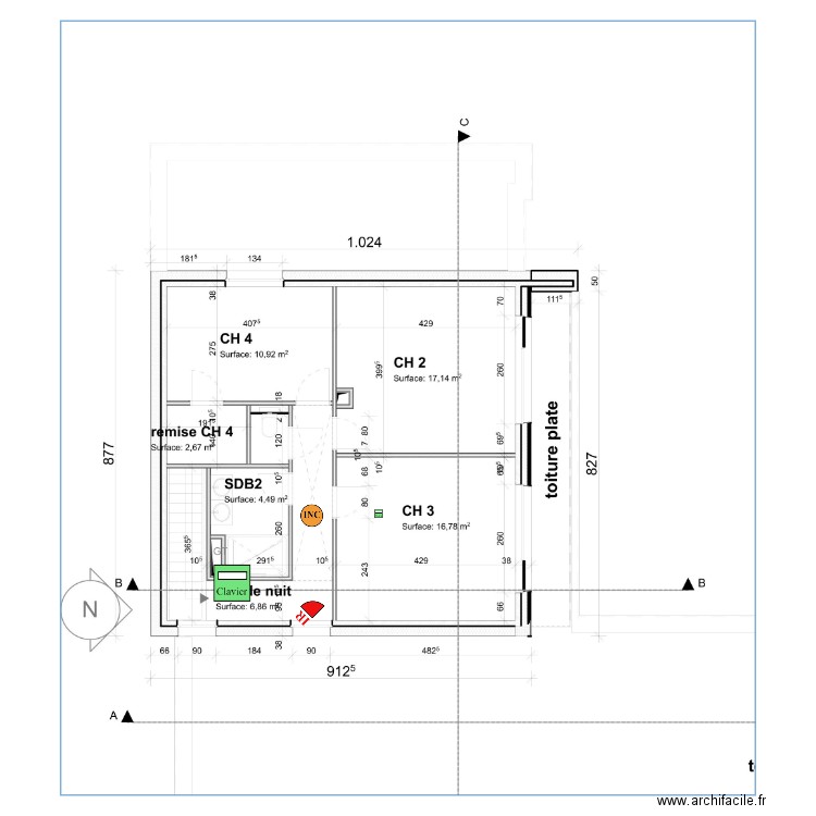 ABRAS  ALARME Etage 2. Plan de 0 pièce et 0 m2