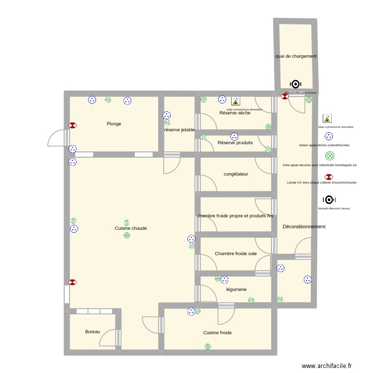 nuisible. Plan de 13 pièces et 130 m2