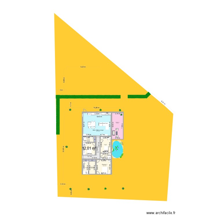 Maison 333-302. Plan de 13 pièces et 148 m2