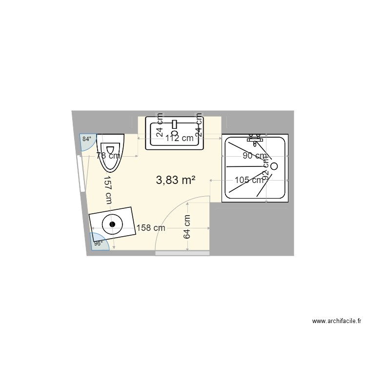 Dividio. Plan de 4 pièces et 5 m2