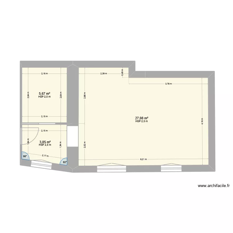 St Francois D'Assise Projet 3. Plan de 3 et 37 m² St Francois D'Assise Projet 3. Plan de 3 et 37 m²
