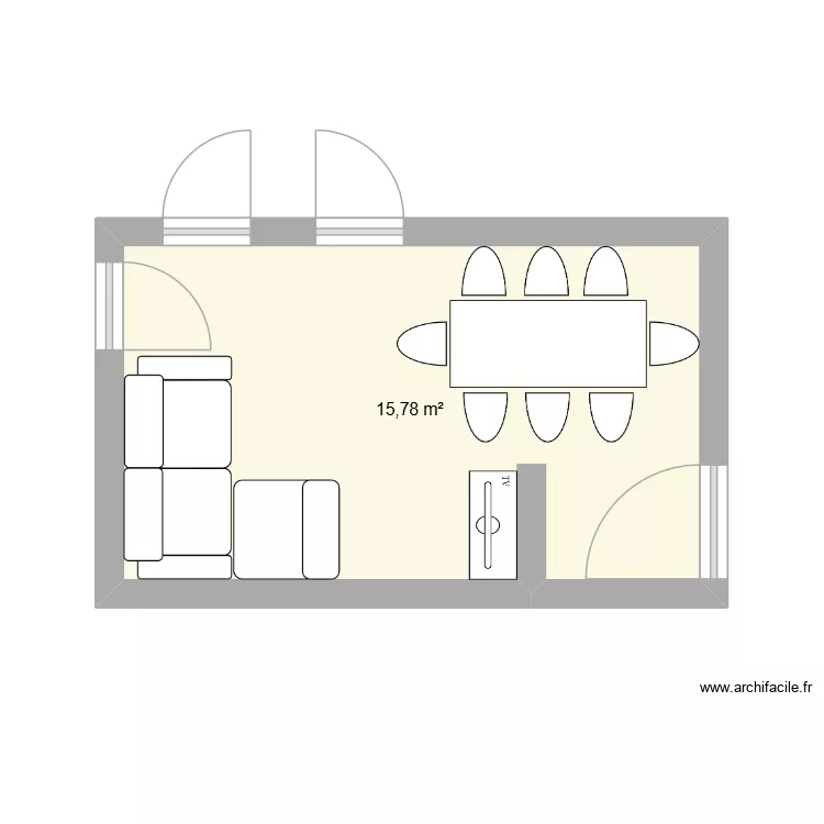 Salon Morcenx. Plan de 1 et 16 m² Salon Morcenx. Plan de 1 et 16 m²