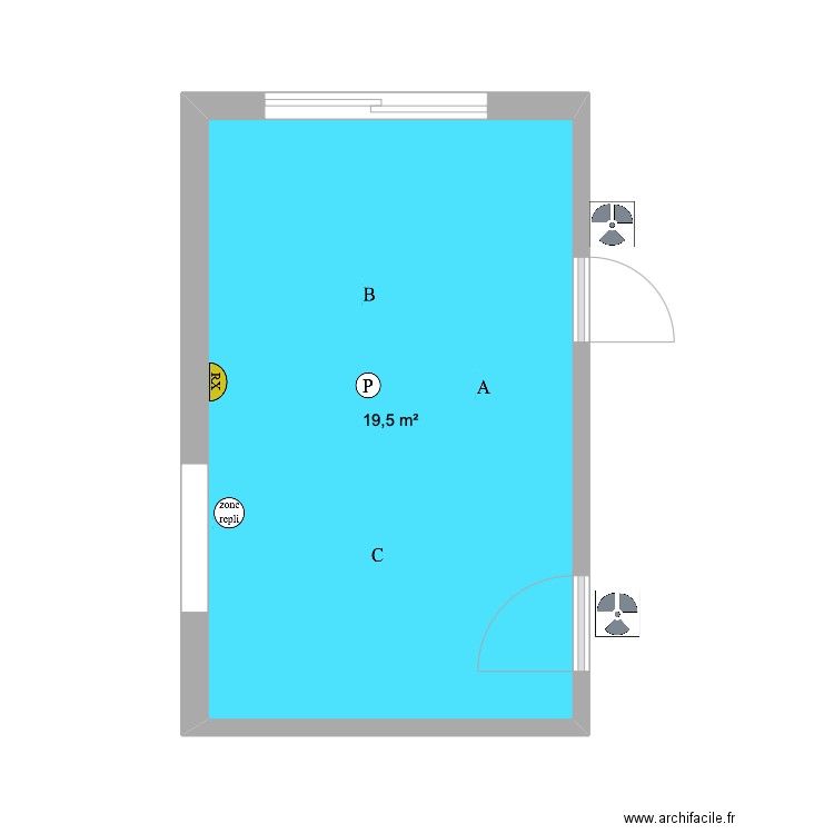 salle de soins 1. Plan de 1 pièce et 20 m2