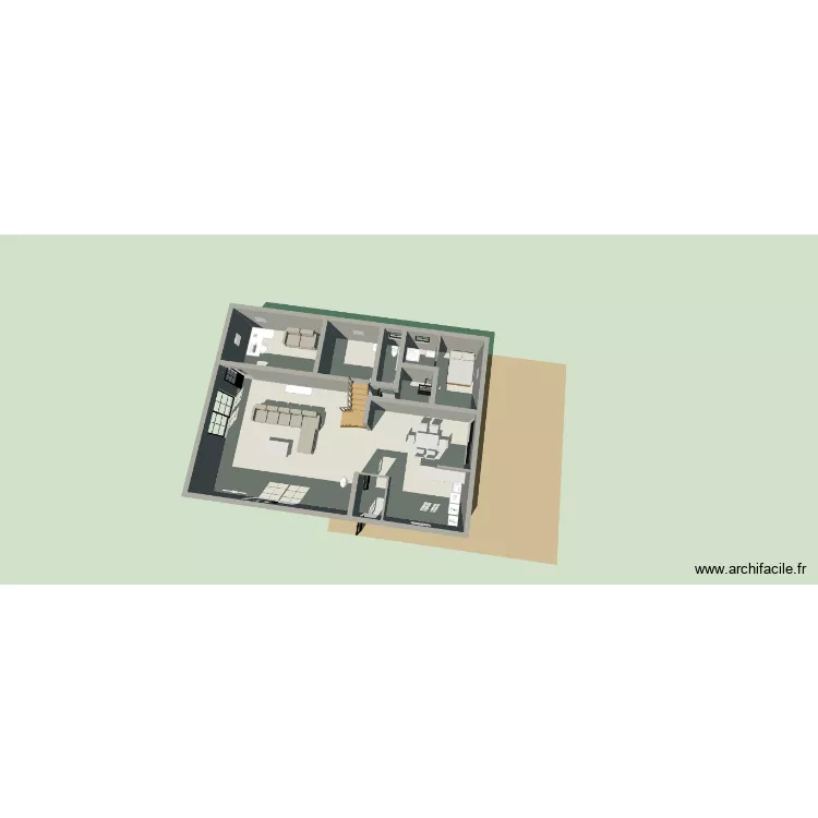 MAISON 1. Plan de 6 Pièces et 123 m²
