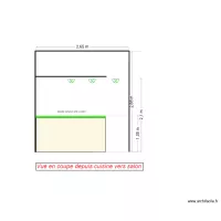 Monaco projet 1 coupe depuis cuisine vers salon