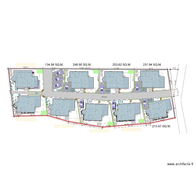 Implantation V2. Plan de 1 pièce et -1822 m2