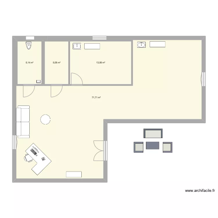 PLANS SALON TATOUAGE OSSATURE BOIS &eacute;. Plan de 4  et 121 m²