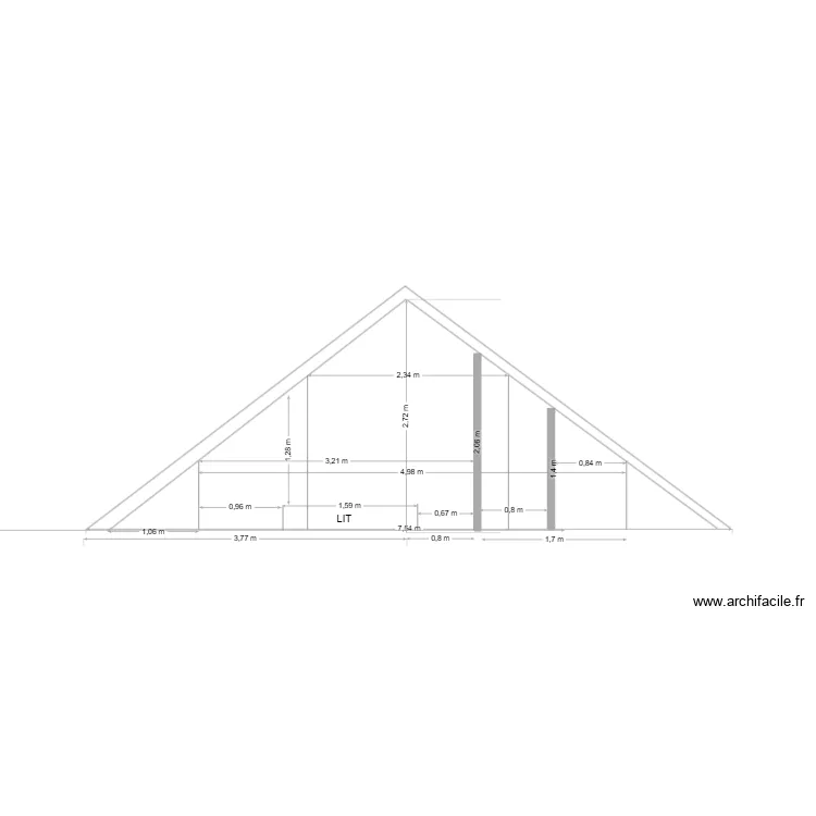 quiberon combles coupe 2. Plan de 
