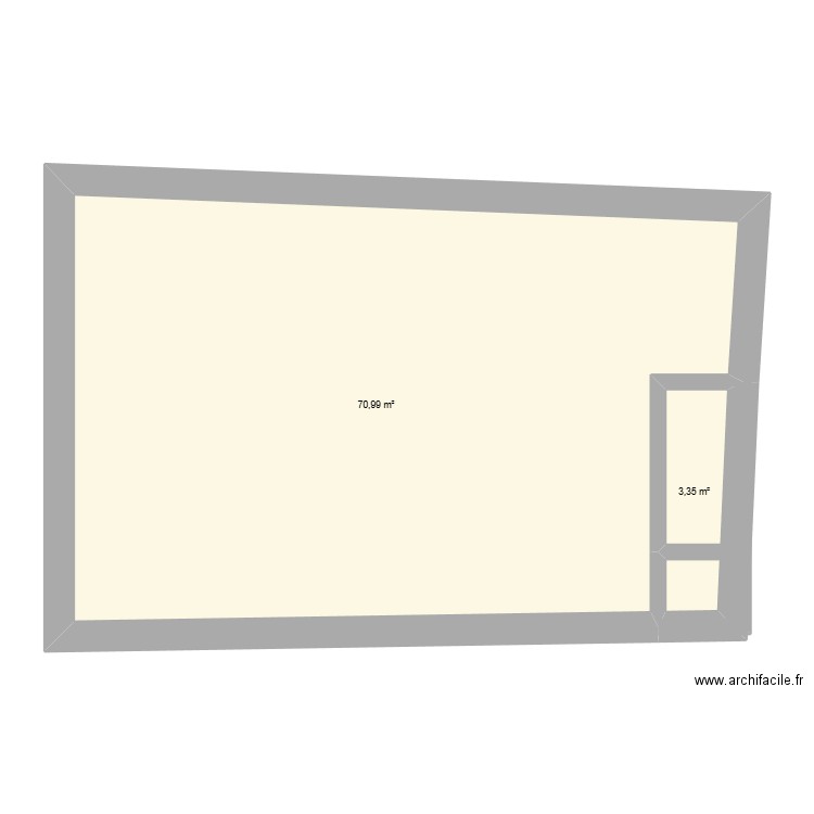 Maison portel. Plan de 2 pièces et 74 m2