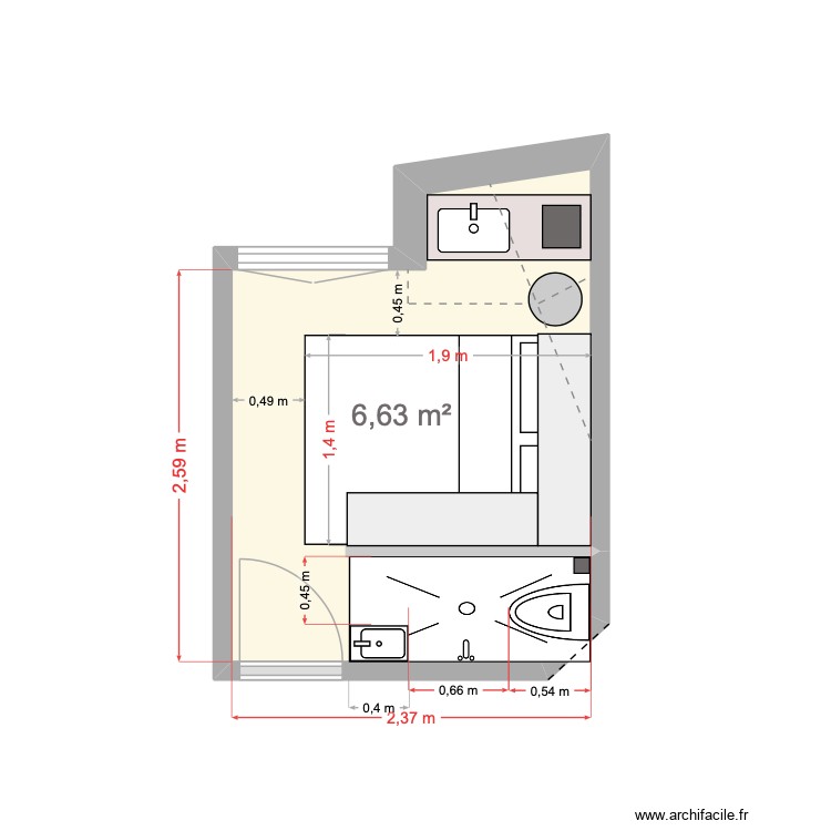 chambre 2. Plan de 0 pièce et 0 m2