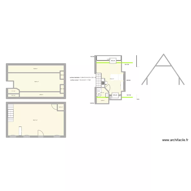 SRDC. Plan de 13 et 95 m² SRDC. Plan de 13 et 95 m²