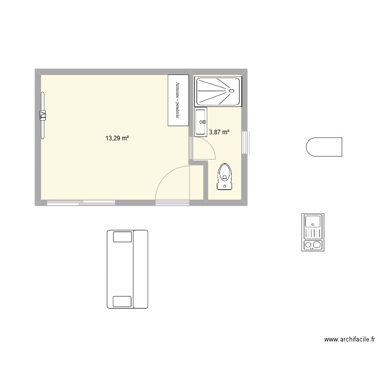 STUDIO JARDIN2. Plan de 0 pièce et 0 m2