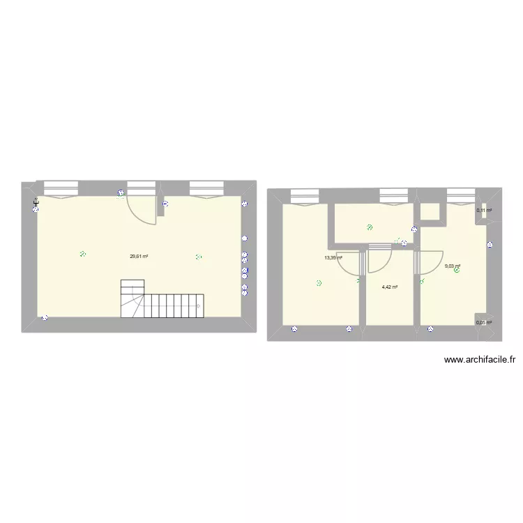 rdc. Plan de 6 et 57 m² rdc. Plan de 6 et 57 m²