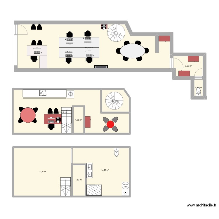 HAMOIR-9p. Plan de 9 pièces et 108 m2
