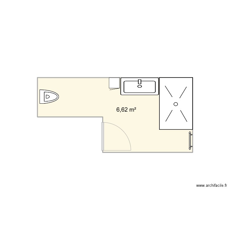 salle de bain. Plan de 1 pièce et 7 m2