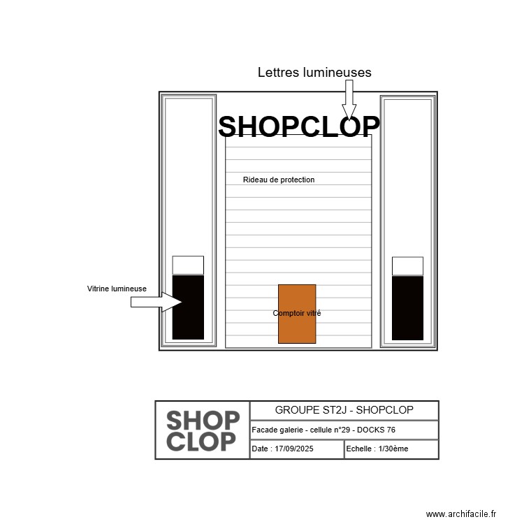 facade mail dock. Plan de 0 pièce et 0 m2