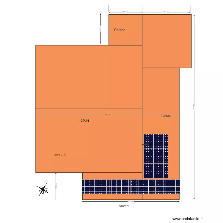 panneaux photovolta&iuml;ques colle sur loup v4. Plan de 