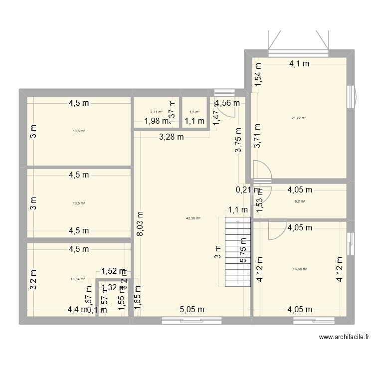 Castel aménagement3. Plan de 9 pièces et 132 m2
