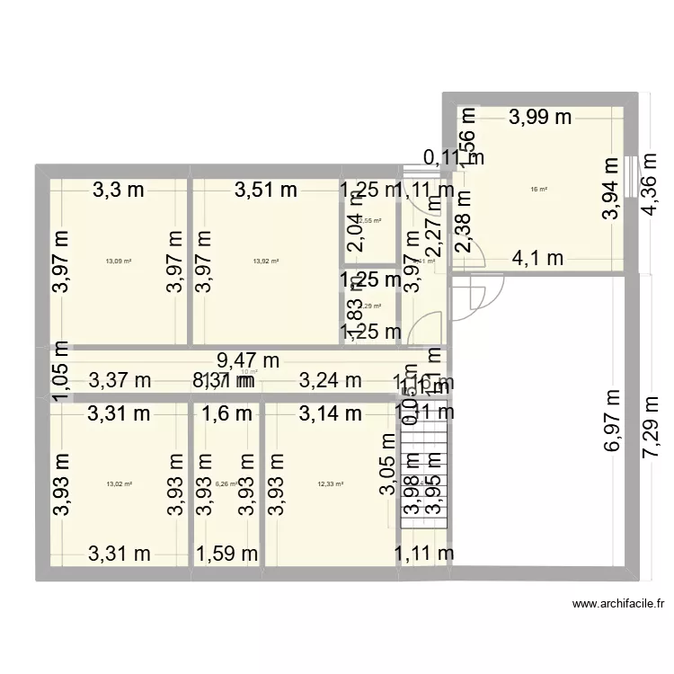 Castel am&eacute;nagement3. Plan de 11 pièces et 98 m²