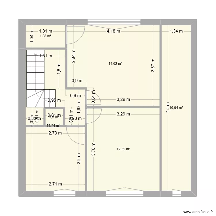 Etage reno MD. Plan de 6 et 54 m² Etage reno MD. Plan de 6 et 54 m²