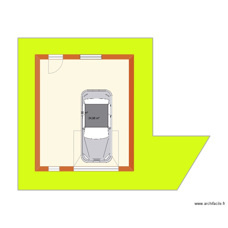 Garage. Plan de 2 pièces et 101 m2