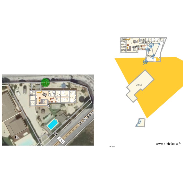 PdB 08/25 abris 3. Plan de 29 pièces et 513 m2