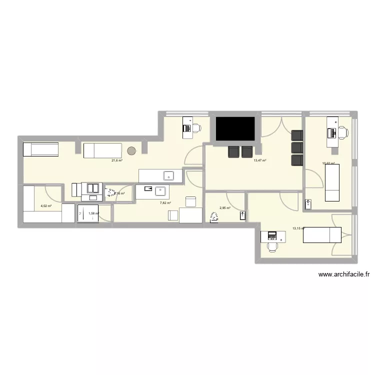 Plan local. Plan de 10 et 79 m² Plan local. Plan de 10 et 79 m²
