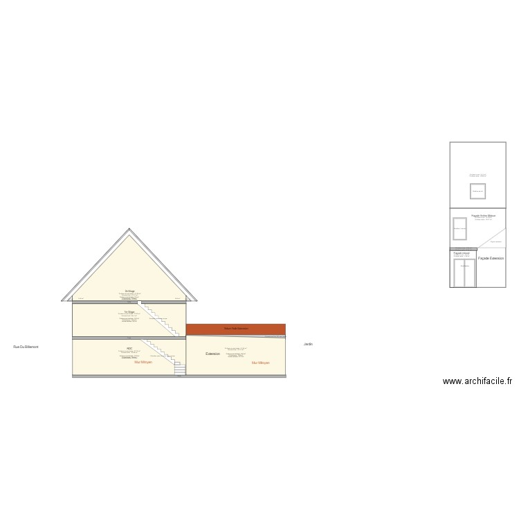 Plan de Coupe. Plan de 0 pièce et 0 m2